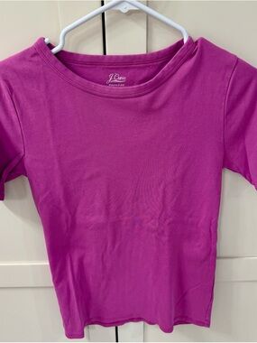 J. Crew Short Sleeve Tee in Bright Magenta